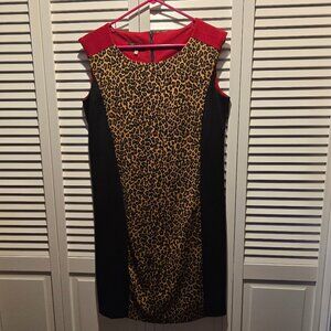 Spense Leopard Print Sheath Dress